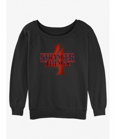 Stranger Things Season 4 Logo Girls Slouchy Sweatshirt $16.97 Sweatshirts