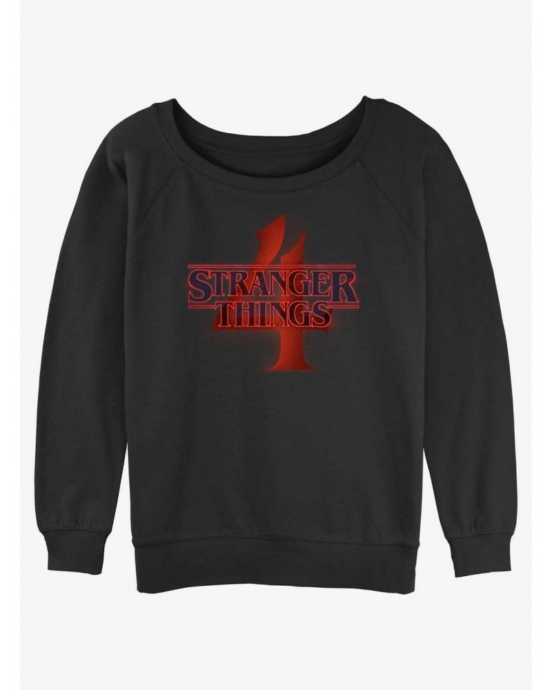 Stranger Things Season 4 Logo Girls Slouchy Sweatshirt $16.97 Sweatshirts