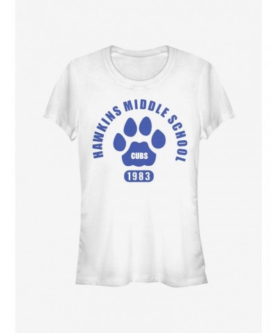 Stranger Things Hawkins Cubs Paw Emblem Girls T-Shirt $9.71 T-Shirts