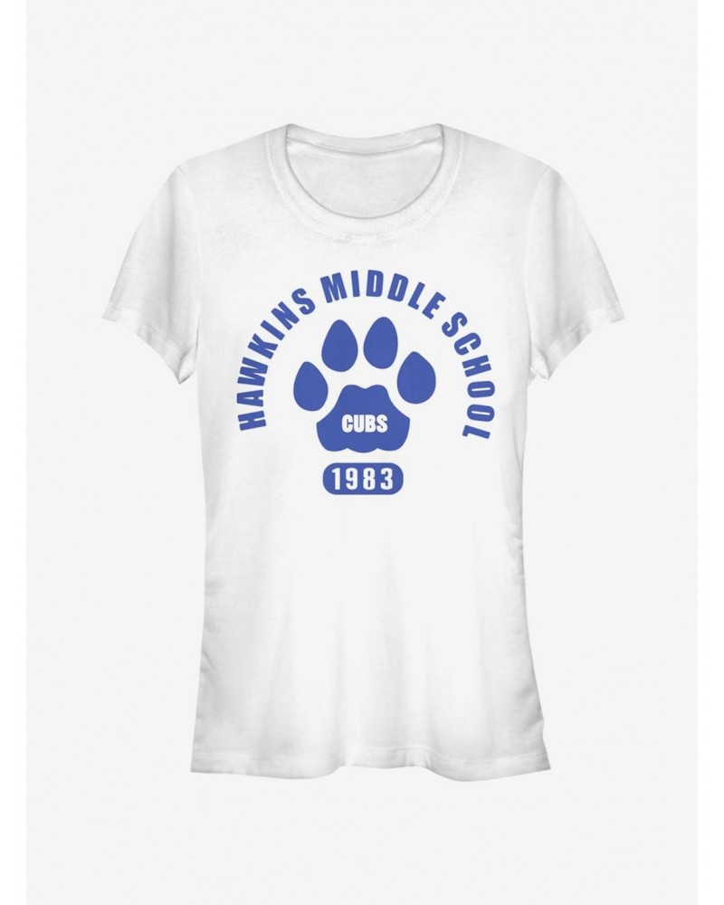 Stranger Things Hawkins Cubs Paw Emblem Girls T-Shirt $9.71 T-Shirts