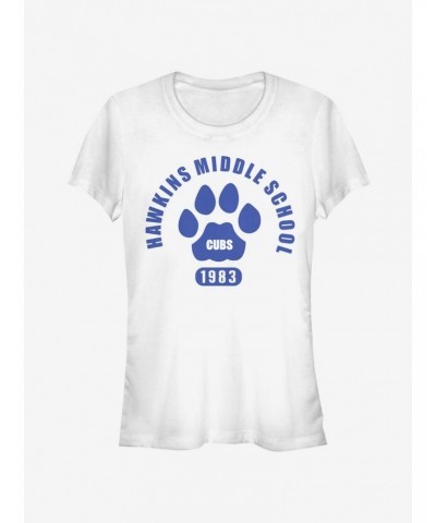 Stranger Things Hawkins Cubs Paw Emblem Girls T-Shirt $9.71 T-Shirts