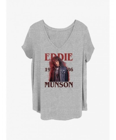 Stranger Things Eddie Munson Girls T-Shirt Plus Size $13.29 T-Shirts