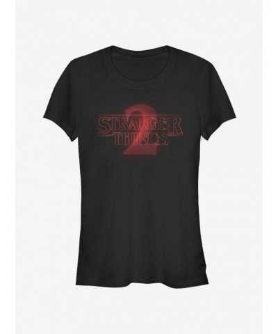 Stranger Things Stranger Two Neon Logo Girls T-Shirt $8.47 T-Shirts