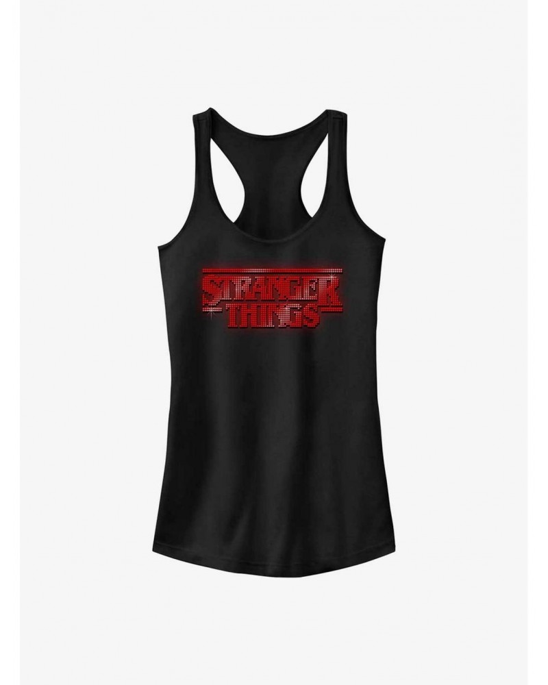 Stranger Things Sparkly Logo Girls Tank $11.45 Tanks