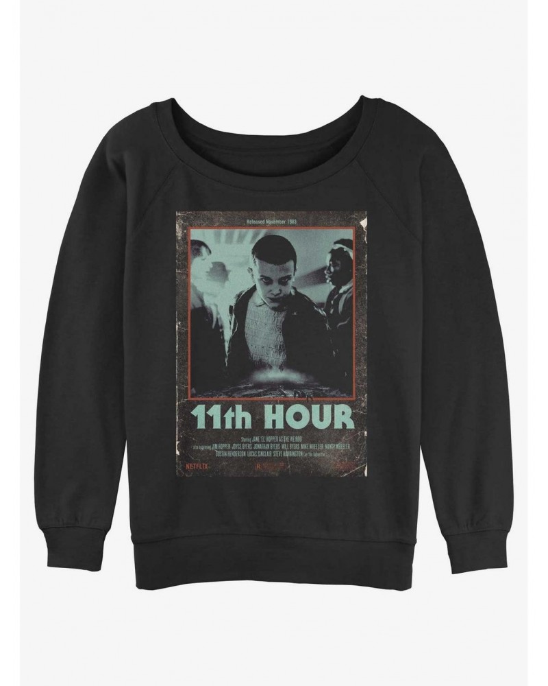 Stranger Things 11th Hour Girls Slouchy Sweatshirt $16.61 Sweatshirts