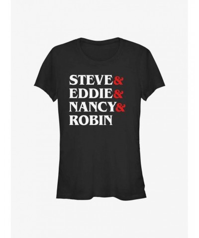 Stranger Things Steve & Eddie & Nancy & Robin Girls T-Shirt $7.72 T-Shirts