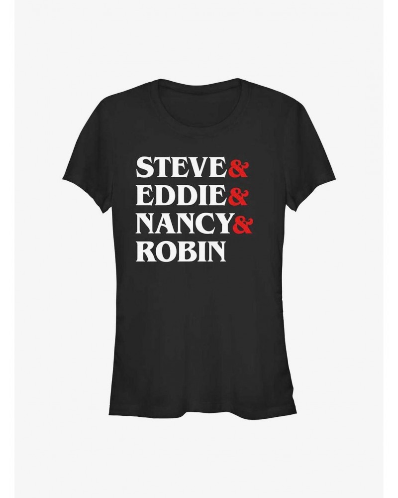 Stranger Things Steve & Eddie & Nancy & Robin Girls T-Shirt $7.72 T-Shirts