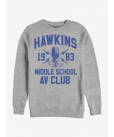 Stranger Things Hawkins A.V. Club Crew Sweatshirt $18.08 Sweatshirts