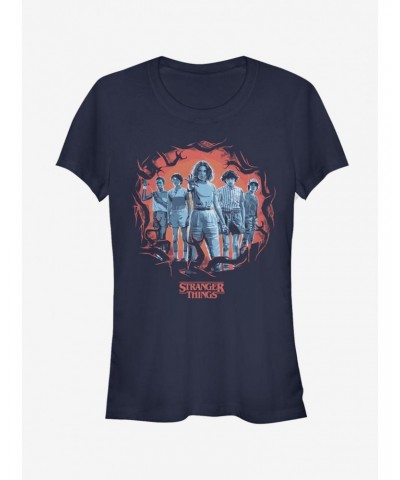 Stranger Things Tonal Eleven Group Pose Girls T-Shirt $8.96 T-Shirts