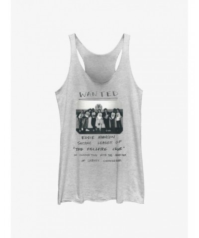 Stranger Things Eddie Munson Wanted Poster Girls Tank Top $11.40 Tops