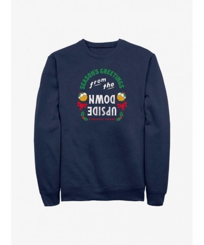 Stranger Things Season's Greetings From The Upside Down Sweatshirt $15.87 Sweatshirts