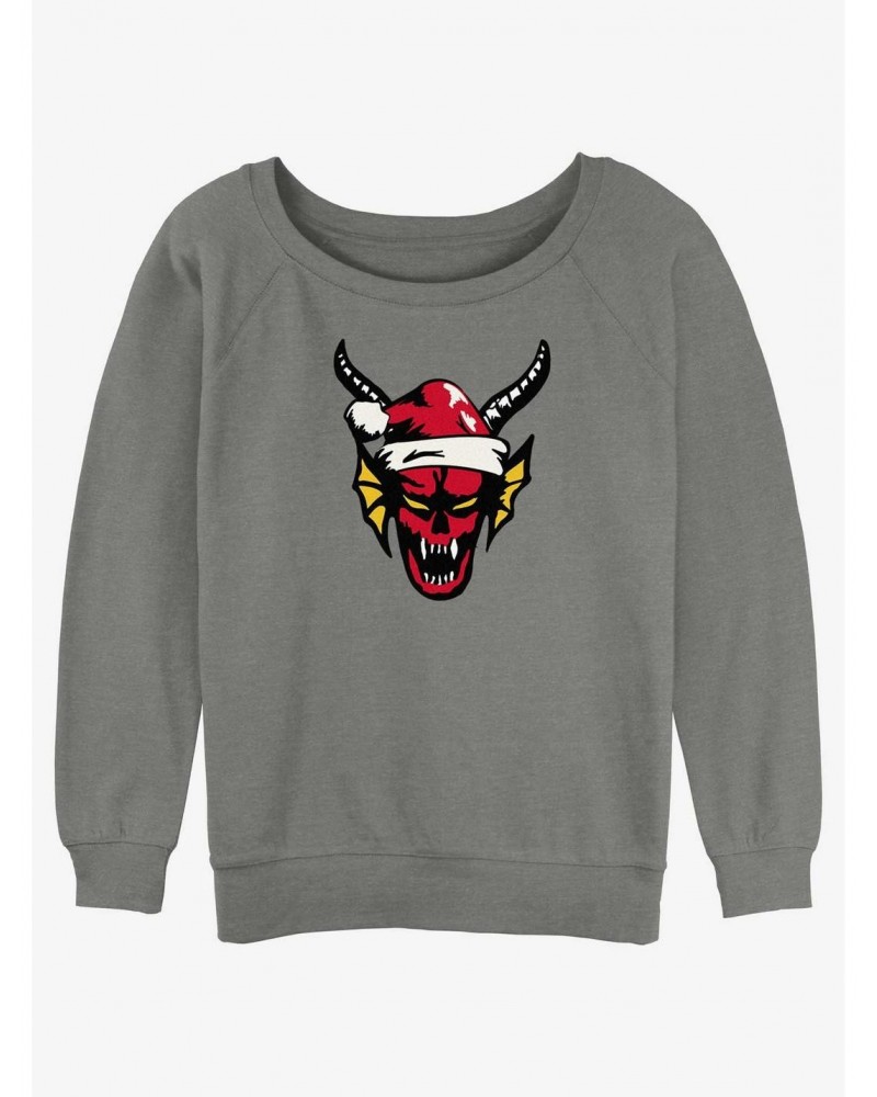 Stranger Things Hellfire Christmas Club Girls Slouchy Sweatshirt $15.87 Sweatshirts