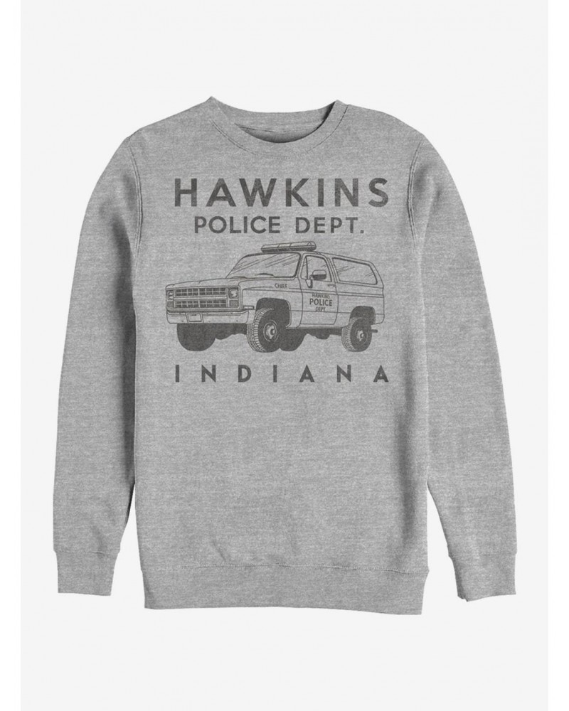 Stranger Things Hawkins Police Auto Crew Sweatshirt $16.61 Sweatshirts