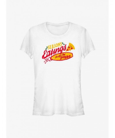 Stranger Things Season's Eatings Surfer Boy Pizza Girls T-Shirt $7.47 T-Shirts