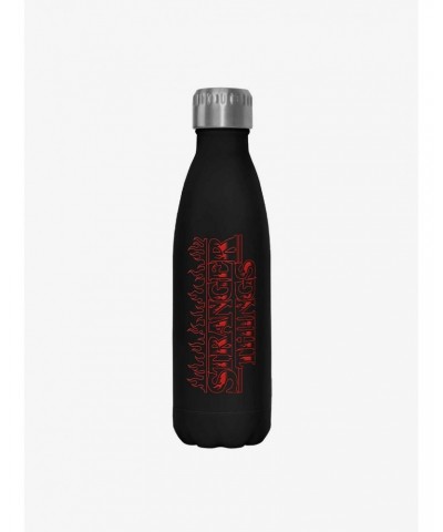 Stranger Things Flame Logo Stainless Steel Water Bottle $7.97 Water Bottles