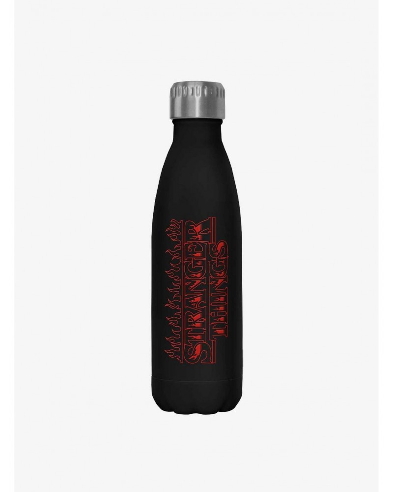 Stranger Things Flame Logo Stainless Steel Water Bottle $7.97 Water Bottles