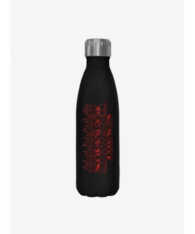 Stranger Things Flame Logo Stainless Steel Water Bottle $7.97 Water Bottles