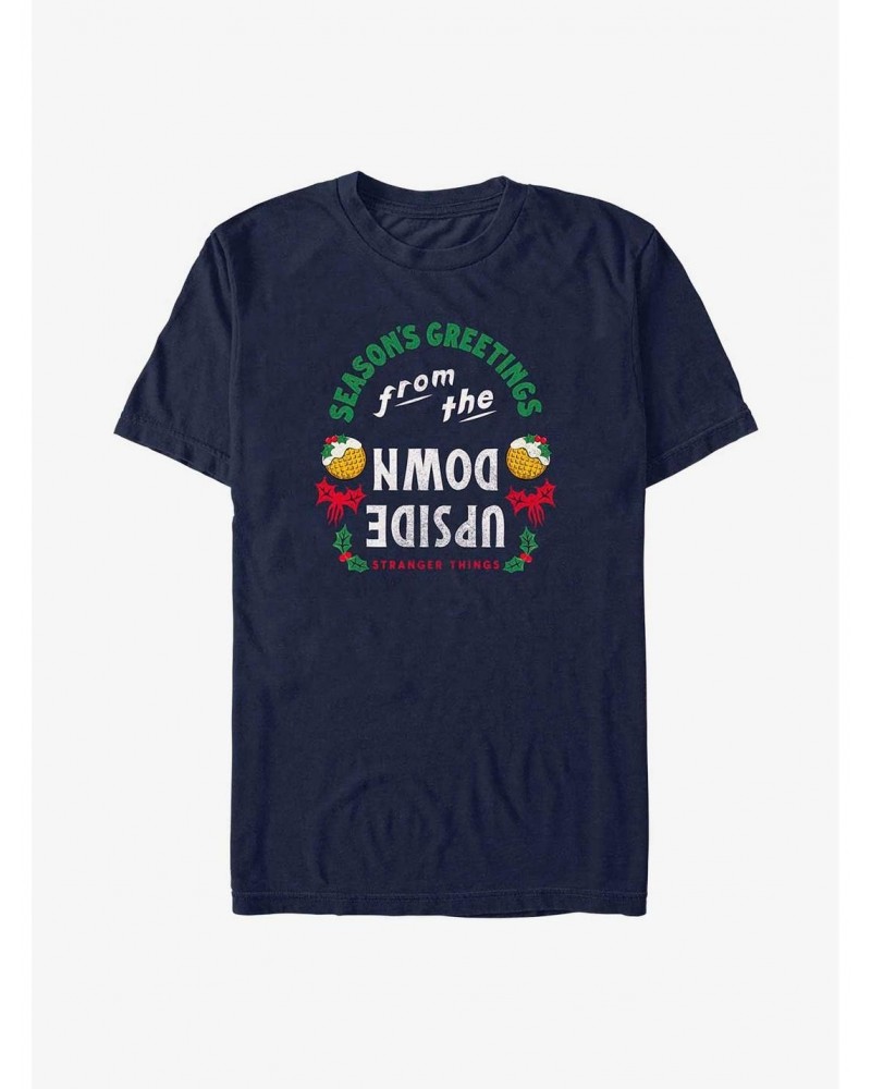 Stranger Things Season's Greetings From The Upside Down T-Shirt $9.32 T-Shirts