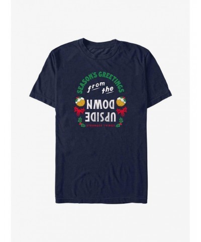 Stranger Things Season's Greetings From The Upside Down T-Shirt $9.32 T-Shirts