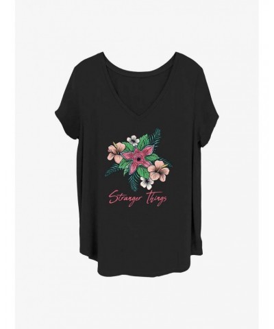 Stranger Things Floral Things Girls T-Shirt Plus Size $11.85 T-Shirts