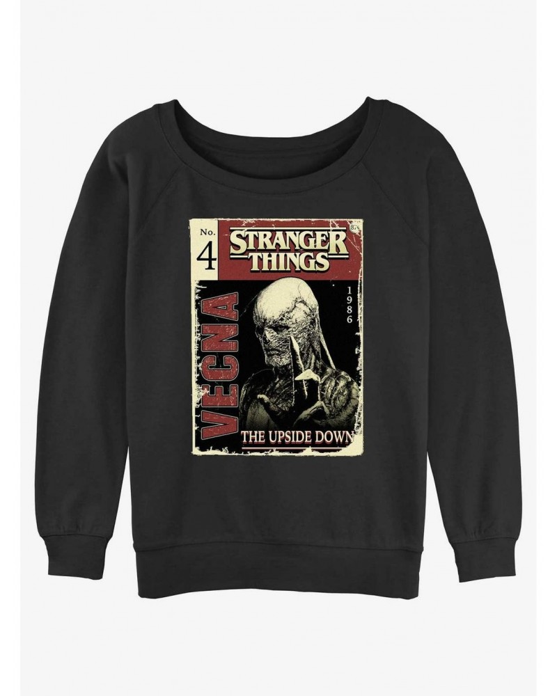 Stranger Things Vecna Pulp Comic Girls Slouchy Sweatshirt $15.87 Sweatshirts