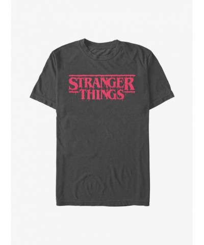 Stranger Things Drippy Logo T-Shirt $10.76 T-Shirts