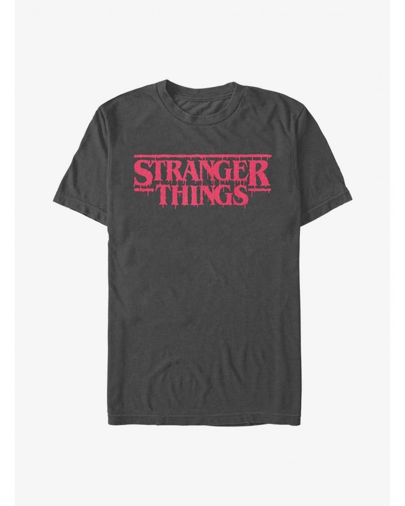 Stranger Things Drippy Logo T-Shirt $10.76 T-Shirts