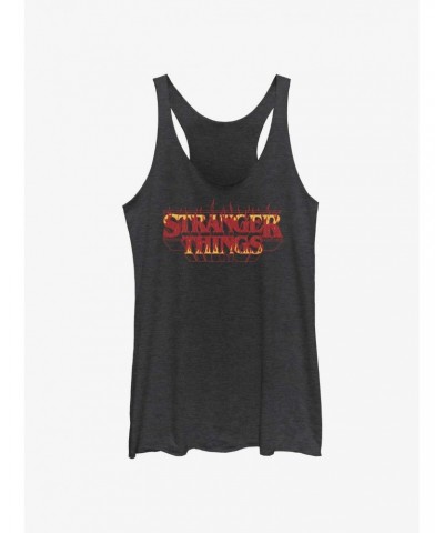 Stranger Things Fire Logo Girls Tank $11.40 Tanks