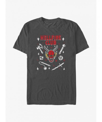 Stranger Things Hellfire Club Demon Doodles Extra Soft T-Shirt $13.75 T-Shirts