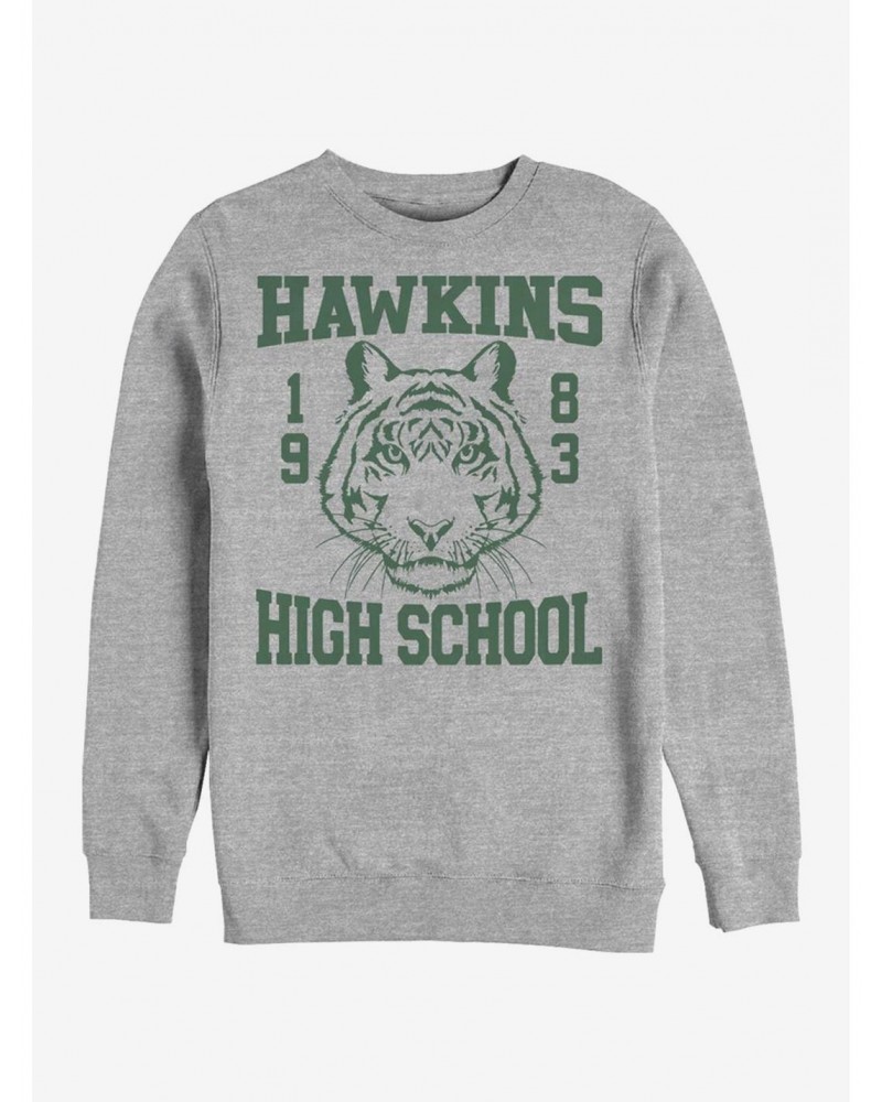 Stranger Things Hawkins High Tiger 1983 Crew Sweatshirt $13.28 Sweatshirts