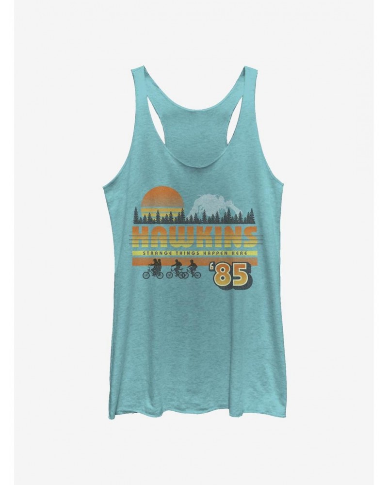 Stranger Things Hawkins Vintage Sunset Girls Tank Top $7.77 Tops