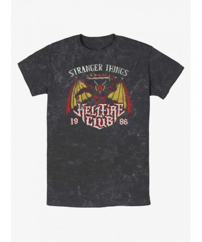 Stranger Things Demon Hellfire Club Mineral Wash T-Shirt $9.84 T-Shirts