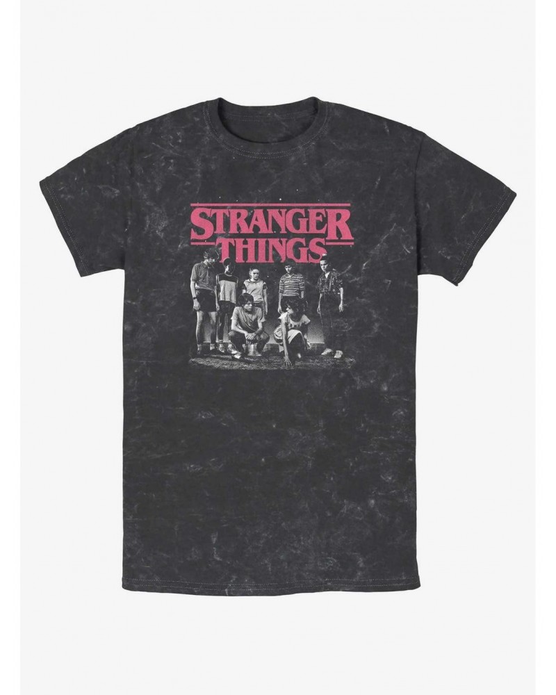 Stranger Things Stranger Squad Mineral Wash T-Shirt $11.66 T-Shirts