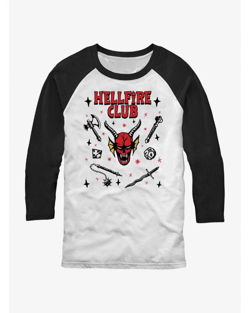 Stranger Things Hellfire Club Raglan T-Shirt $12.43 T-Shirts