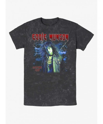 Stranger Things Eddie Munson Hellfire Club Mineral Wash T-Shirt $12.69 T-Shirts