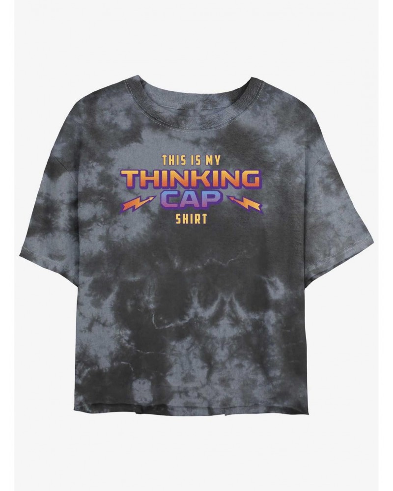 Stranger Things Thinking Cap Mineral Wash Crop Girls T-Shirt $10.69 T-Shirts