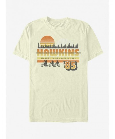 Stranger Things Hawkins Vintage Sunsnet T-Shirt $7.89 T-Shirts