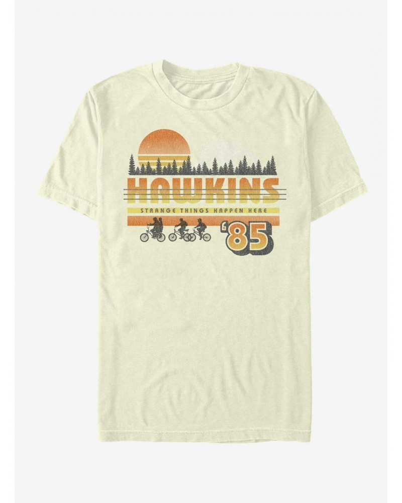 Stranger Things Hawkins Vintage Sunsnet T-Shirt $7.89 T-Shirts