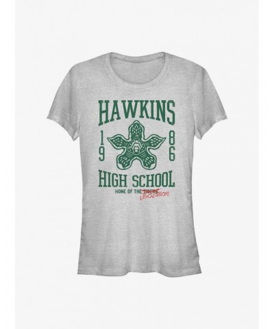 Stranger Things Hawkins High Demogorgons Girls T-Shirt $7.72 T-Shirts