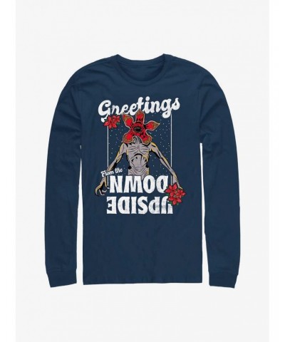 Stranger Things Demogorgon Season's Greetings Long-Sleeve T-Shirt $12.17 T-Shirts