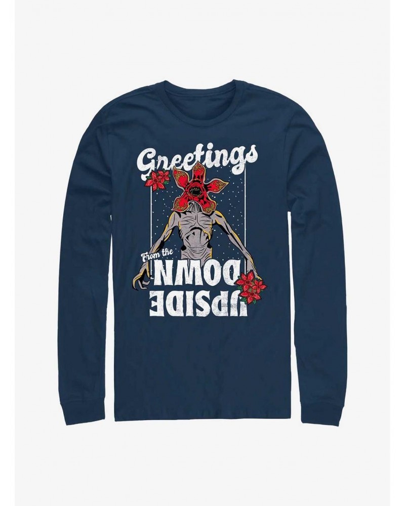 Stranger Things Demogorgon Season's Greetings Long-Sleeve T-Shirt $12.17 T-Shirts