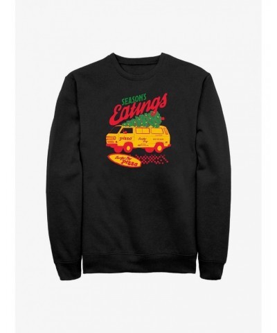 Stranger Things Season's Eatings Surfer Boy Pizza Sweatshirt $15.87 Sweatshirts