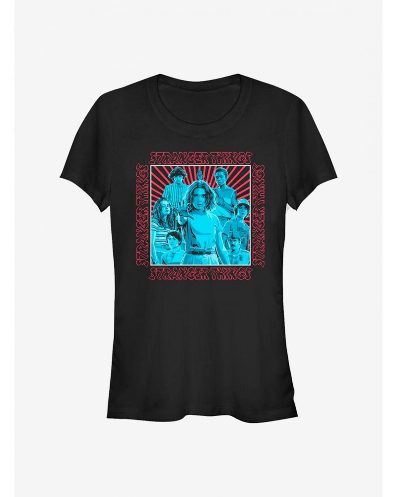 Stranger Things Group Shot Girls T-Shirt $10.71 T-Shirts