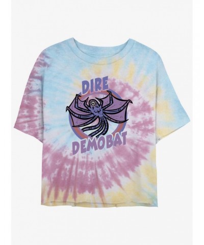 Stranger Things Dire Demobat Tie-Dye Crop Girls T-Shirt $12.64 T-Shirts