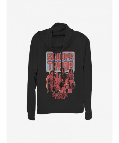 Stranger Things Scoops Troop In Red Cowlneck Long-Sleeve Girls Top $19.31 Tops