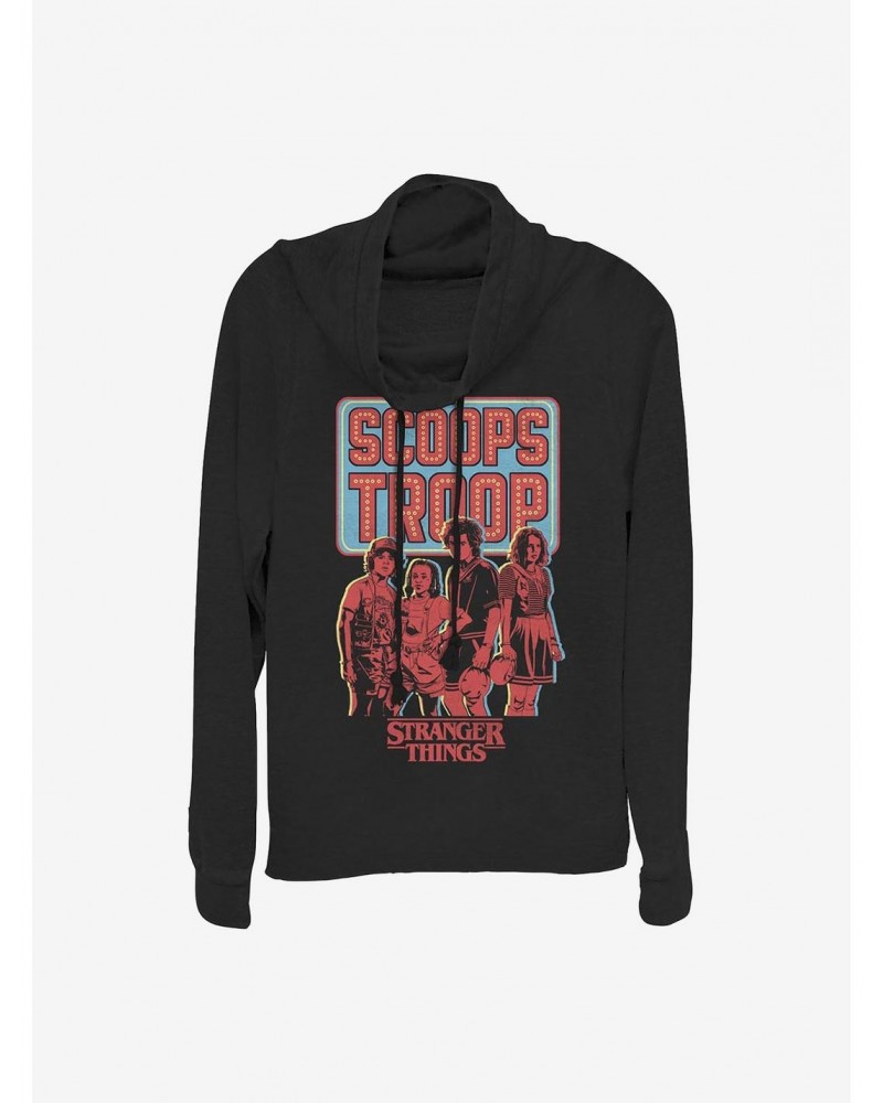 Stranger Things Scoops Troop In Red Cowlneck Long-Sleeve Girls Top $19.31 Tops