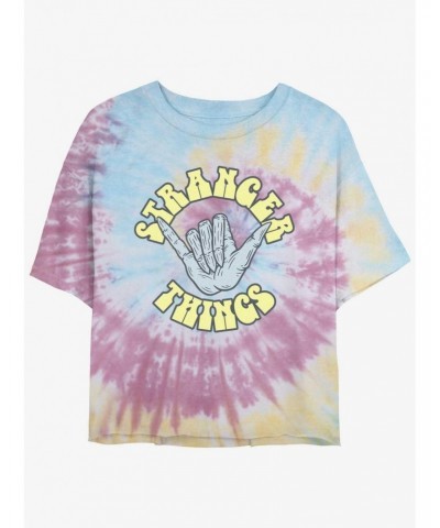 Stranger Things Rad Things Tie-Dye Crop Girls T-Shirt $11.30 T-Shirts