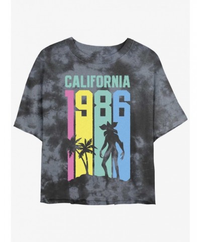 Stranger Things California Demogorgon Mineral Wash Crop Girls T-Shirt $13.58 T-Shirts