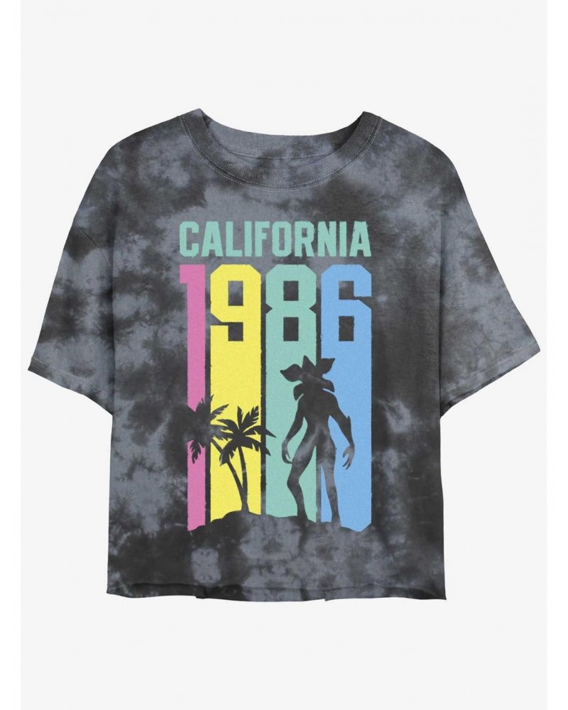 Stranger Things California Demogorgon Mineral Wash Crop Girls T-Shirt $13.58 T-Shirts