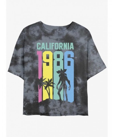 Stranger Things California Demogorgon Mineral Wash Crop Girls T-Shirt $13.58 T-Shirts